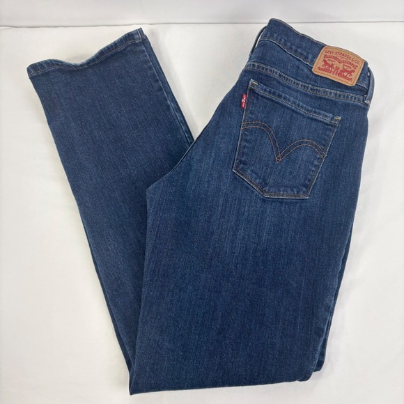 Levi's Denim - Levi's 505 Mid Rise Stretch Straight Fit Dark Wash Denim Jeans Size 8 (30x29.5)